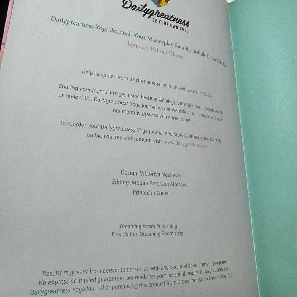 Dailygreatness Yoga Journal Bloom Limited Edition - Diary - NWOT